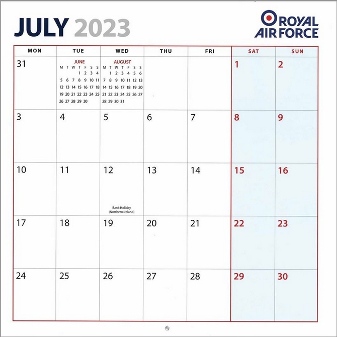 Official RAF 2023 Calendar